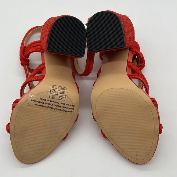 Cabi Tiptoe Strappy Rope Sandals in Red Hibiscus - Size 7 - Picture 8 of 10
